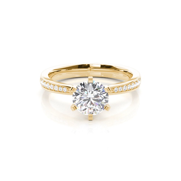 6 Prong Setting Medium Side Stone Engagement Ring