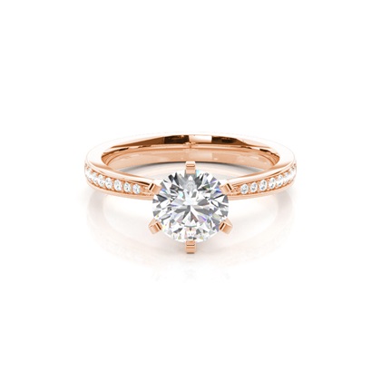Rose Gold Side Stone Diamond Engagement Rings