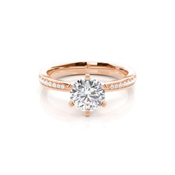 6 Prong Setting Medium Side Stone Engagement Ring