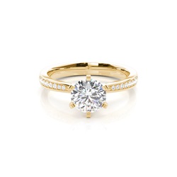 6 Prong Setting Medium Side Stone Engagement Ring