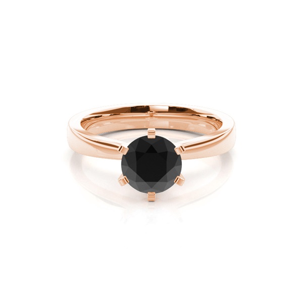 Schwarzer Diamant Verlobungsring gross in einer 6er-Krappenfassung