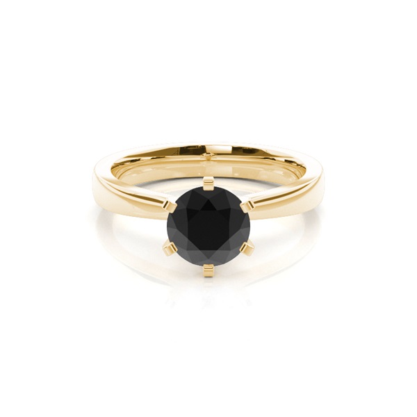 6 Prong Setting Large Engagement Black Diamond Ring