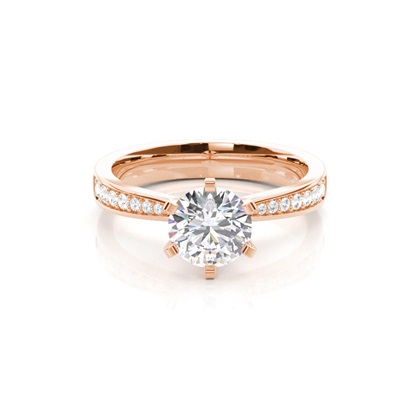 Rose Gold Side Stone Diamond Rings
