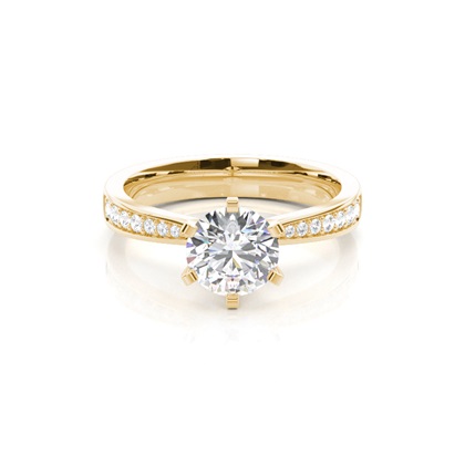 Yellow Gold Side Stone Diamond Rings