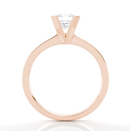 Princess Rose Gold Simple Engagement Rings