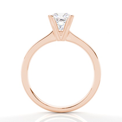 Princess Rose Gold Classic Solitaire Engagement Rings