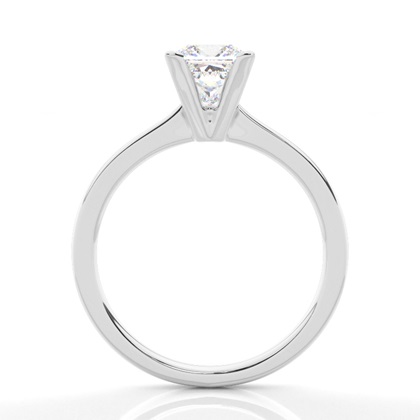 Princess Silver Solitaire Diamond Rings