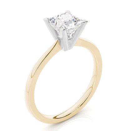 Princess Mixed Metals Solitaire Diamond Rings