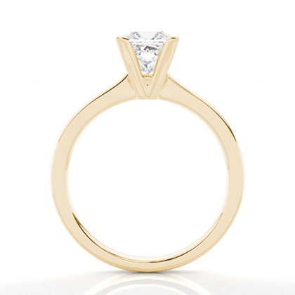 Princess Yellow Gold Classic Solitaire Engagement Rings