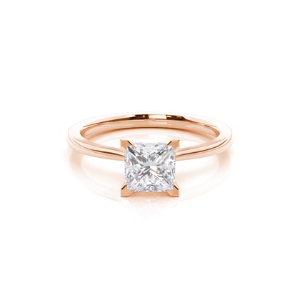 White Gold Round Moissanite Engagement Ring