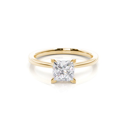 White Gold Round Moissanite Engagement Ring