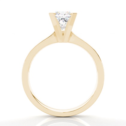 Princess Yellow Gold Side Stone Engagement Rings