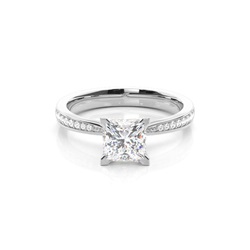 4 Prong Setting Medium Side Stone Engagement Ring