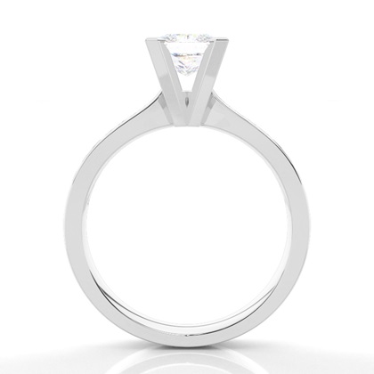 Princess Silver Side Stone Diamond Rings