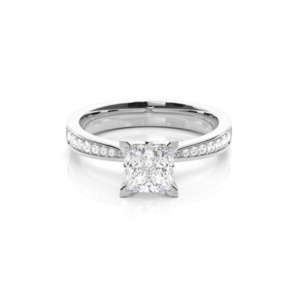 Princess Side Stone Diamond Engagement Rings