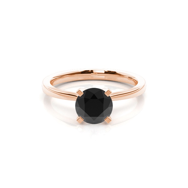 4 Prong Setting Thin Engagement Black Diamond Ring