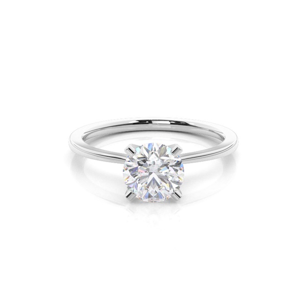 White Gold Round Moissanite Engagement Ring