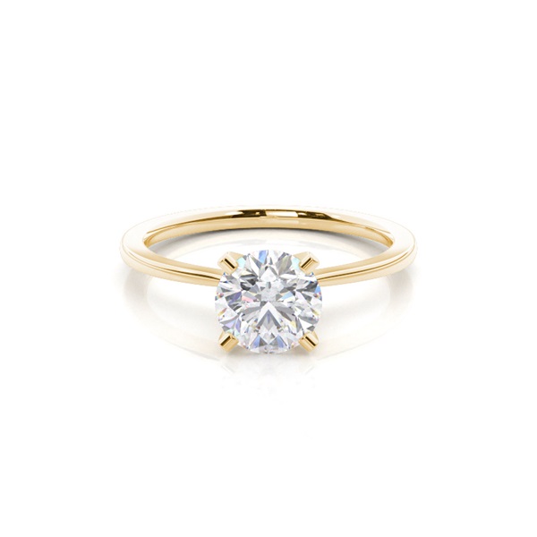 White Gold Round Moissanite Engagement Ring