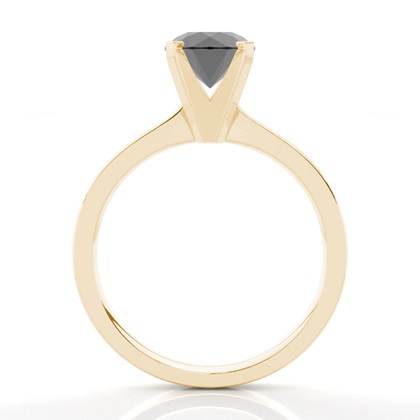 Yellow Gold Black Diamond Engagement Rings