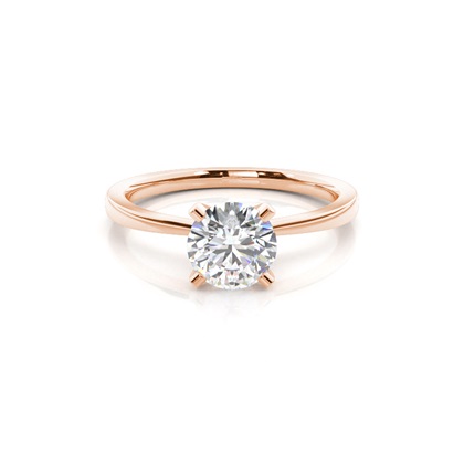 Rose Gold Simple Diamond Engagement Rings
