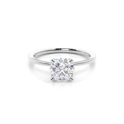 White Gold Round Moissanite Engagement Ring