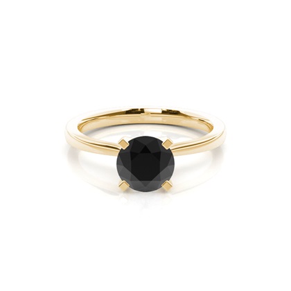 Yellow Gold Black Diamond Engagement Rings
