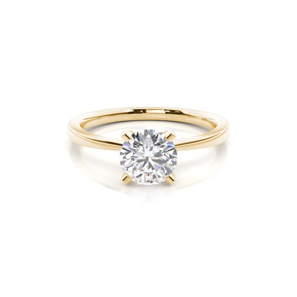 Yellow Gold Simple Diamond Engagement Rings