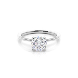 White Gold Round Moissanite Engagement Ring