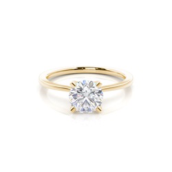 White Gold Round Moissanite Engagement Ring