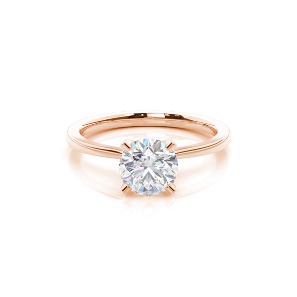 White Gold Round Moissanite Engagement Ring