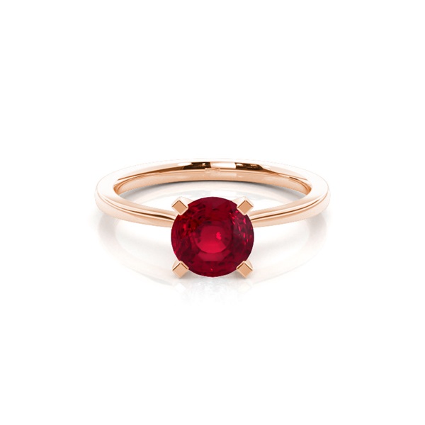 4 Prong Round Ruby Diamond Engagement Ring