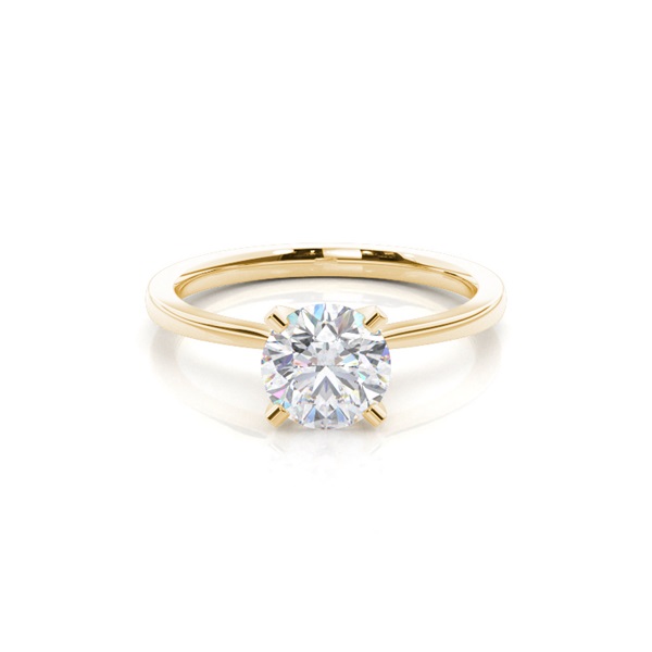 White Gold Round Moissanite Engagement Ring