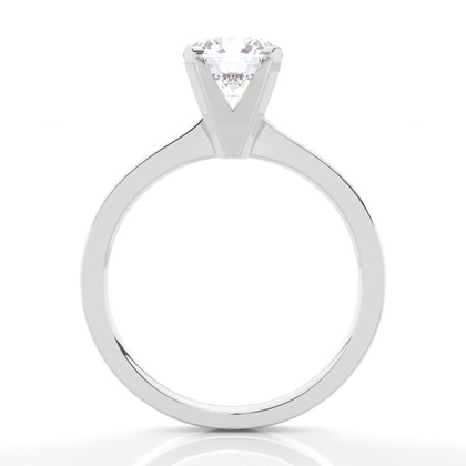 White Gold Round Moissanite Engagement Ring