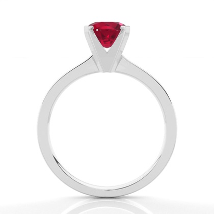 4 Prong Round Ruby Diamond Engagement Ring