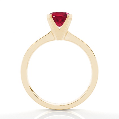 4 Prong Round Ruby Diamond Engagement Ring