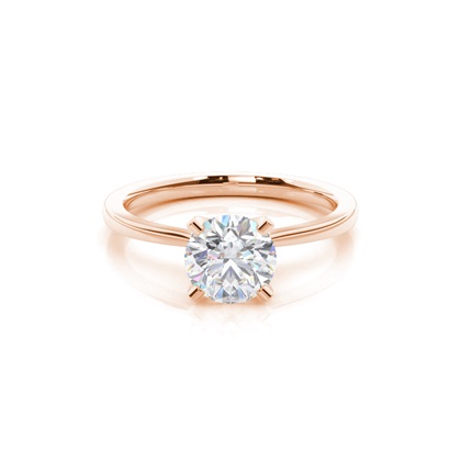 White Gold Round Moissanite Engagement Ring