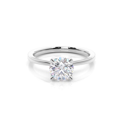 White Gold Round Moissanite Engagement Ring