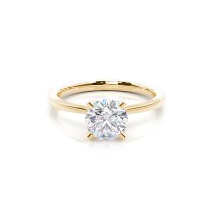White Gold Round Moissanite Engagement Ring