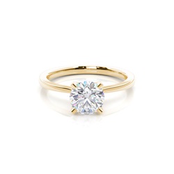 White Gold Round Moissanite Engagement Ring