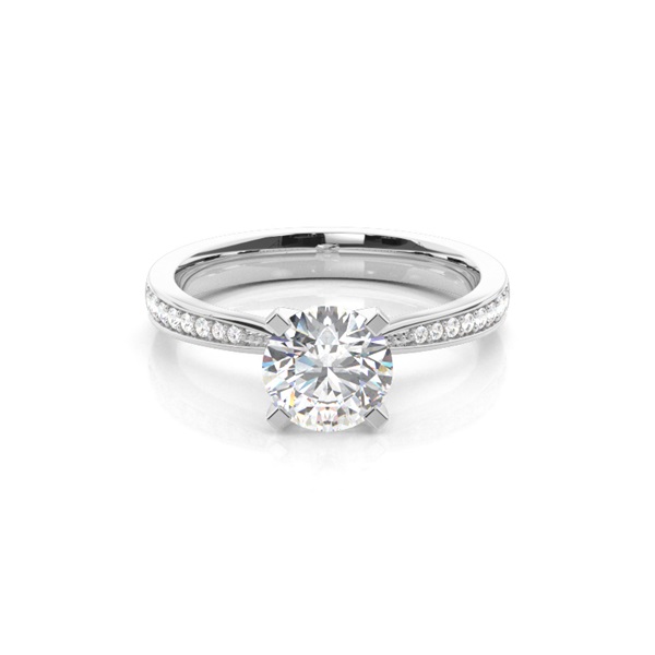4 Prong Setting Medium Side Stone Engagement Ring
