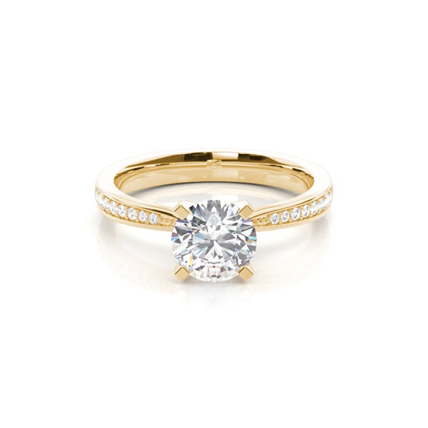 4 Prong Setting Medium Side Stone Engagement Ring