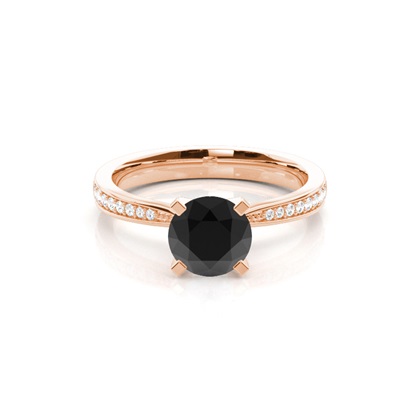 Rotgold Schwarze Diamanten Verlobungsringe