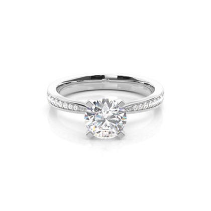 4 Prong Setting Medium Side Stone Engagement Ring