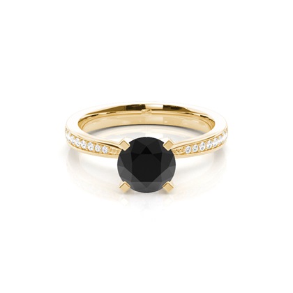 Gelbgold Schwarze Diamanten Verlobungsringe