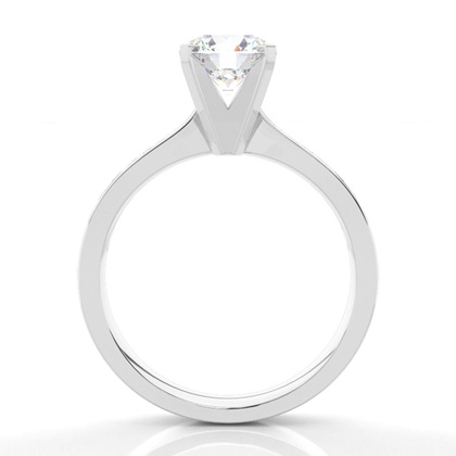 White Gold Round Side Stone Diamond Engagement Ring