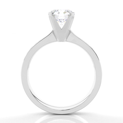 White Gold Round Side Stone Moissanite Engagement Ring