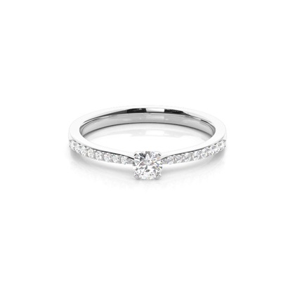 4 Prong Setting Side Stone Engagement Ring