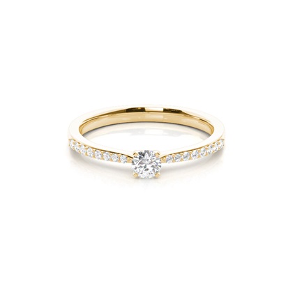 Yellow Gold Dainty Diamond Engagement Rings
