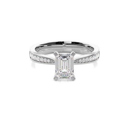 Emerald Side Stone Diamond Rings