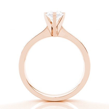 Diamant Verlobungsring in einer Krappenfassung mit großen Schulter Moissanite